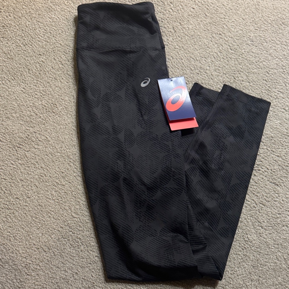 Asics Black Textured 7/8 Leggings